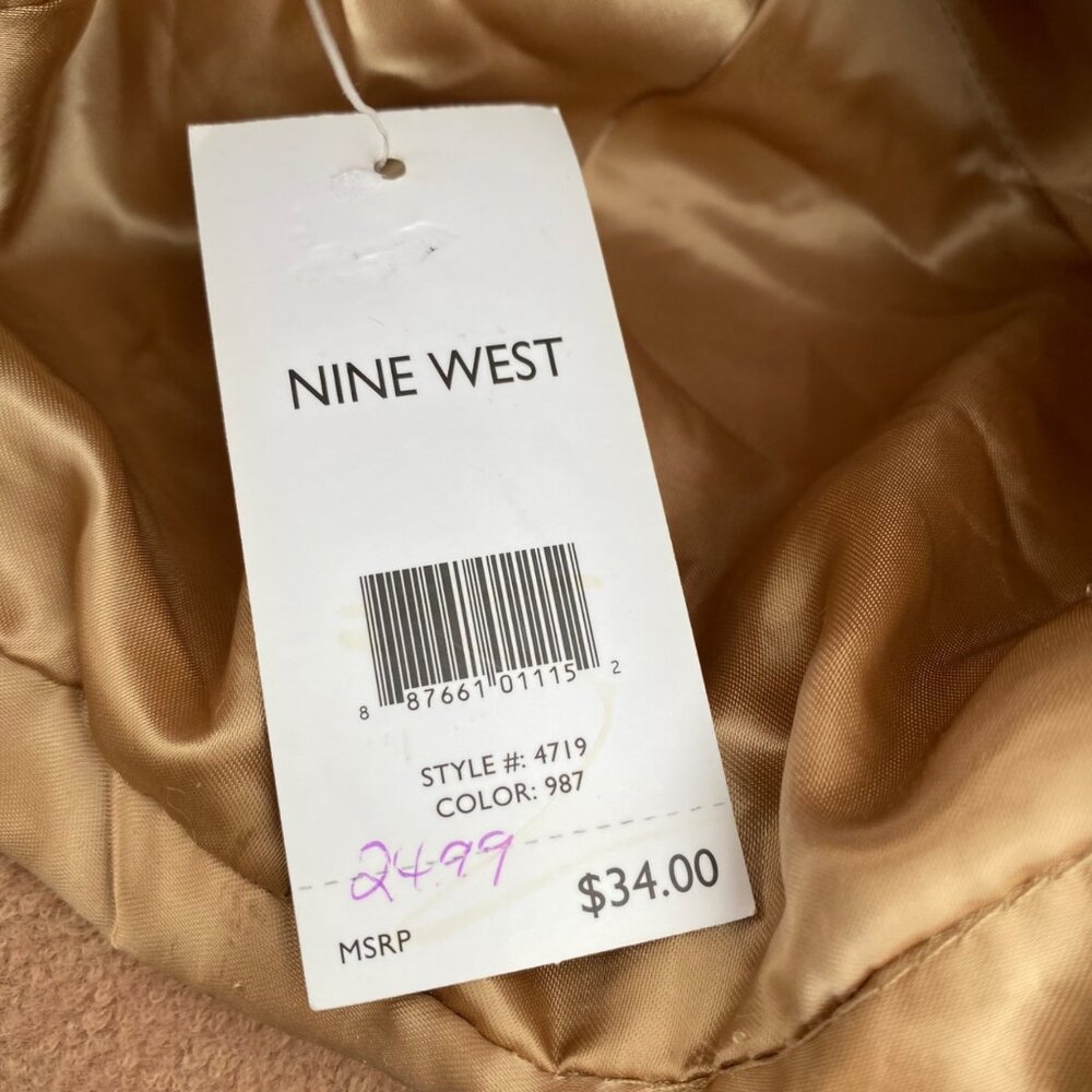 Nine West Womens Newsboy Cabbie Cap Tan Wool Blend Adjustable #4719 NWT $34 - Picture 2 of 9